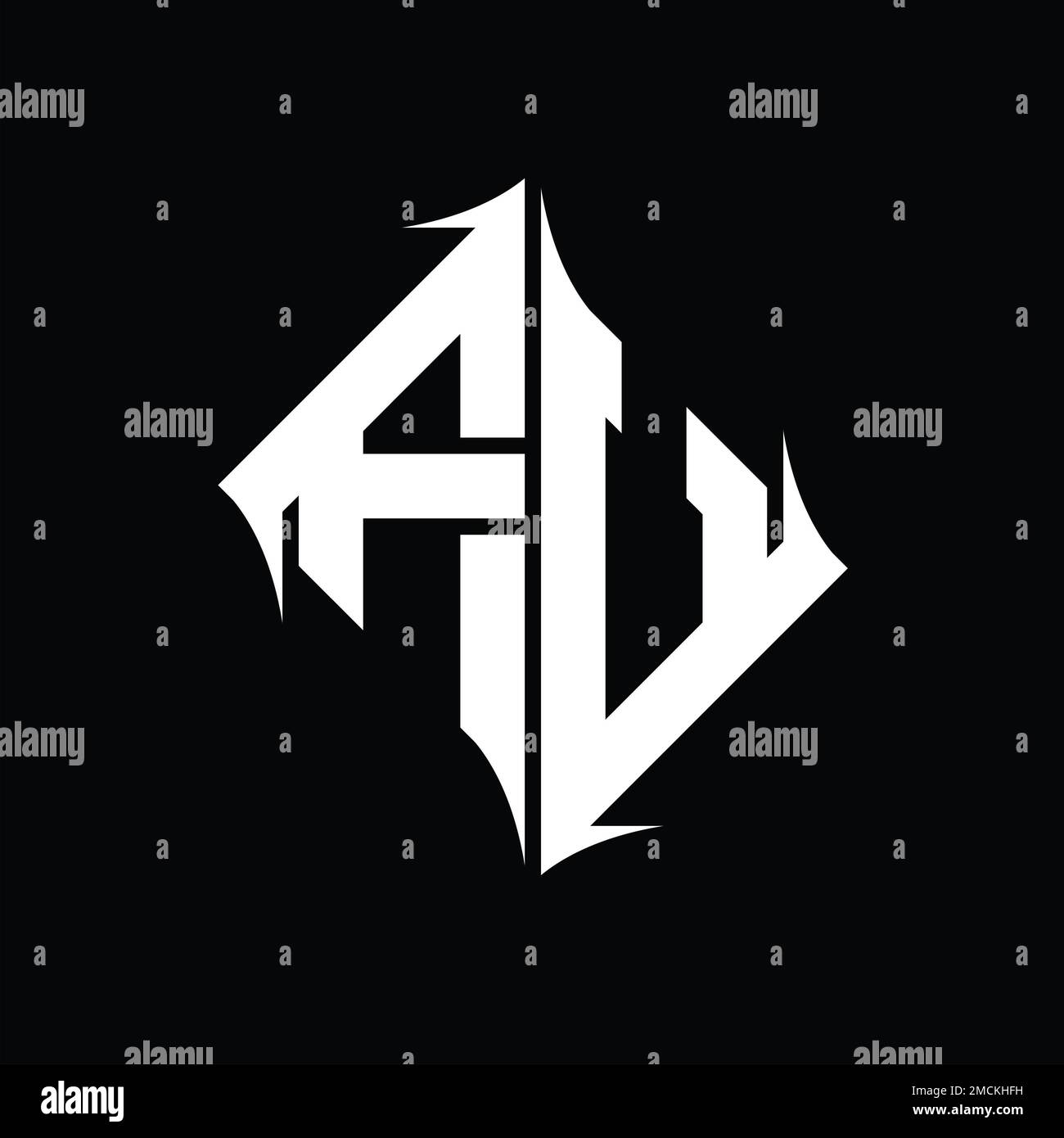 FV Logo monogram diamond abstract shape vector images design template ...
