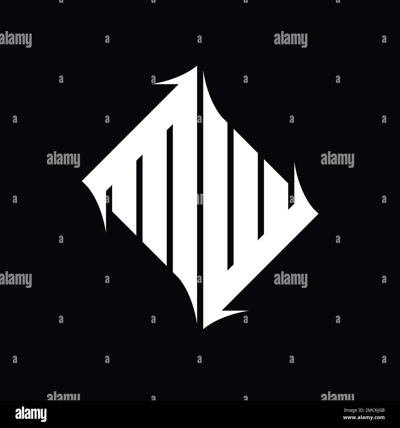 MW Logo monogram diamond abstract shape vector images design template ...