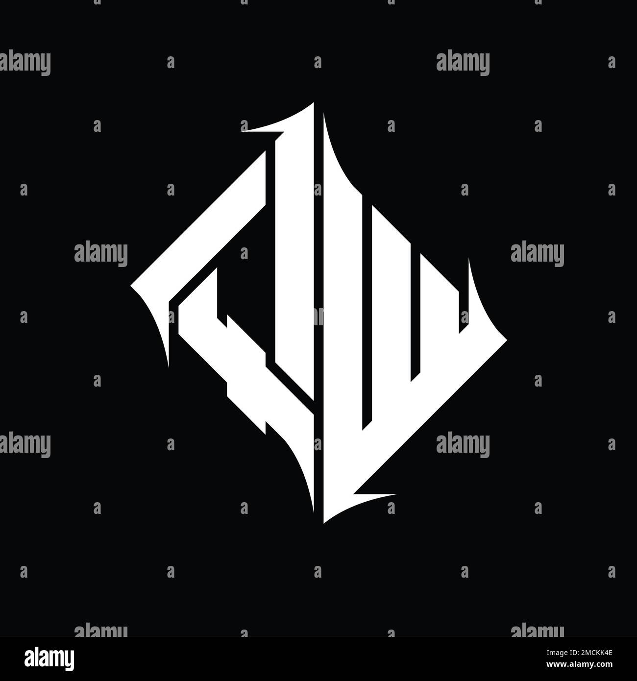 QW Logo monogram diamond abstract shape vector images design template ...