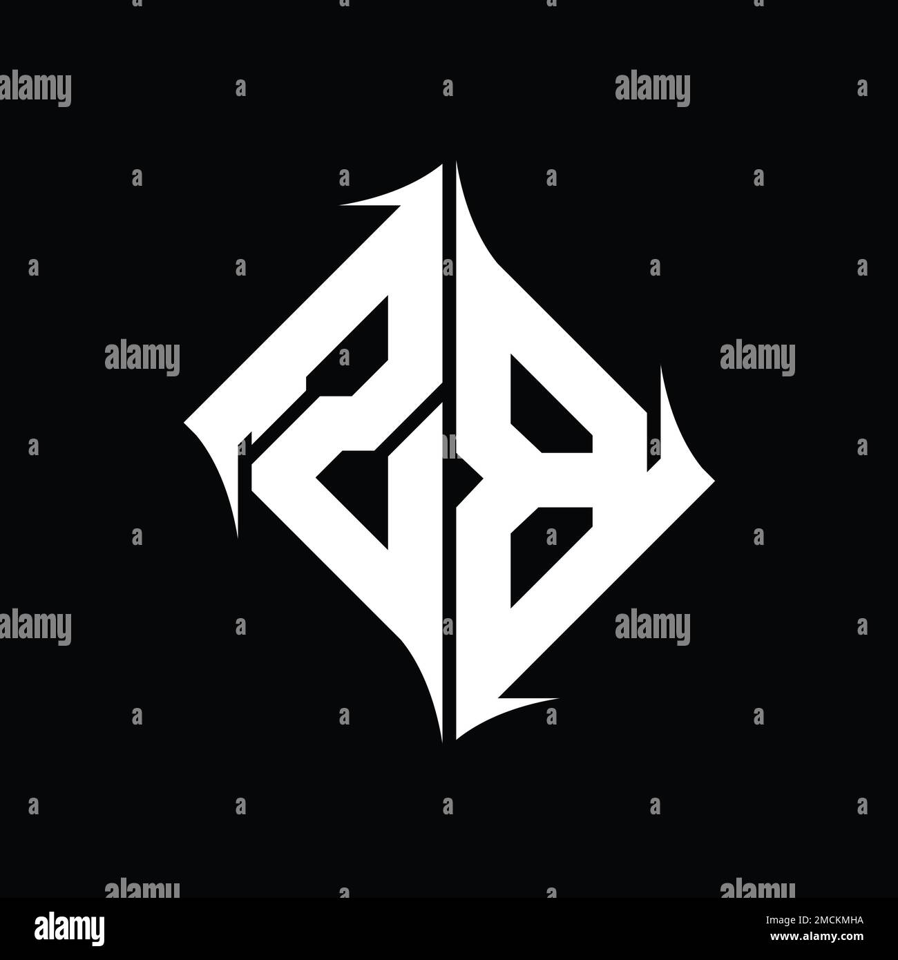 ZB Logo monogram diamond abstract shape vector images design template ...