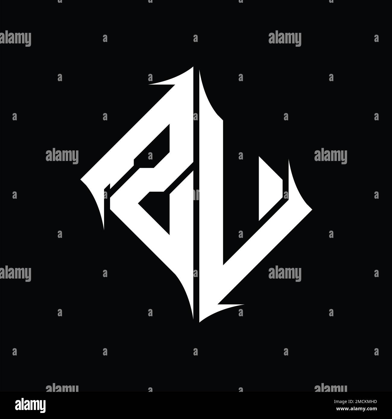 ZL Logo monogram diamond abstract shape vector images design template ...