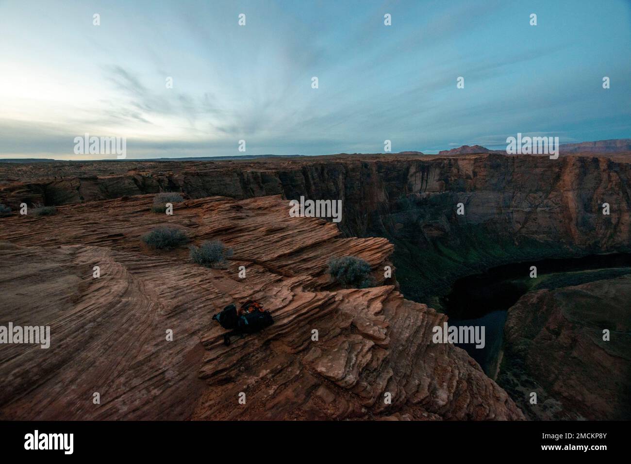 Horseshoe Bend is a famous stretch of the Colorado River near the city of Page, AZ, USA Stock