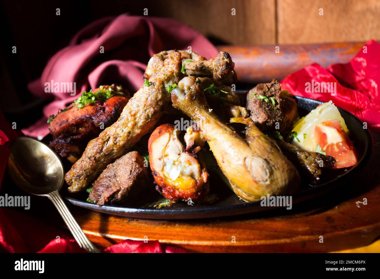 Tandori chicken is a roast chicken dish very famous in India