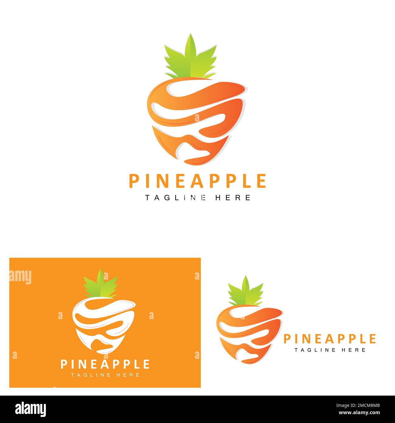Pineapple Logo Design, Fresh Fruit Vector, Plantation Illustration