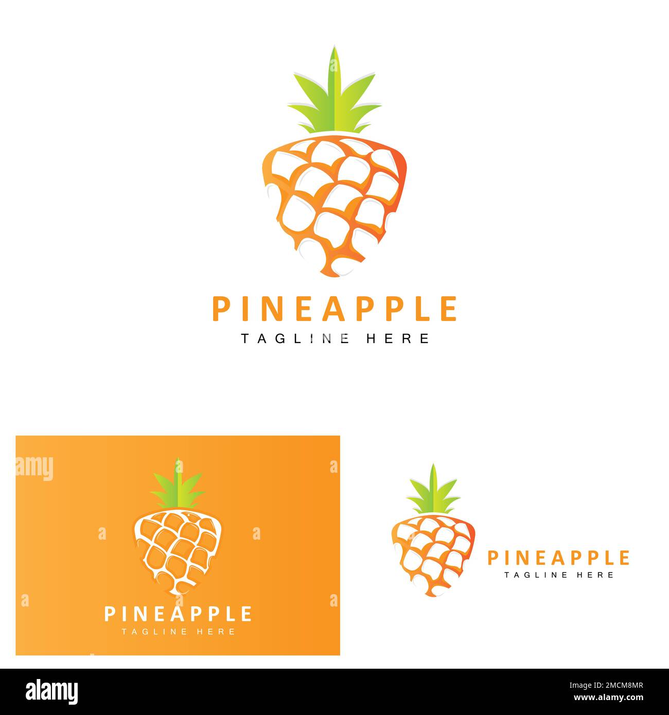 Pineapple Logo Design, Fresh Fruit Vector, Plantation Illustration