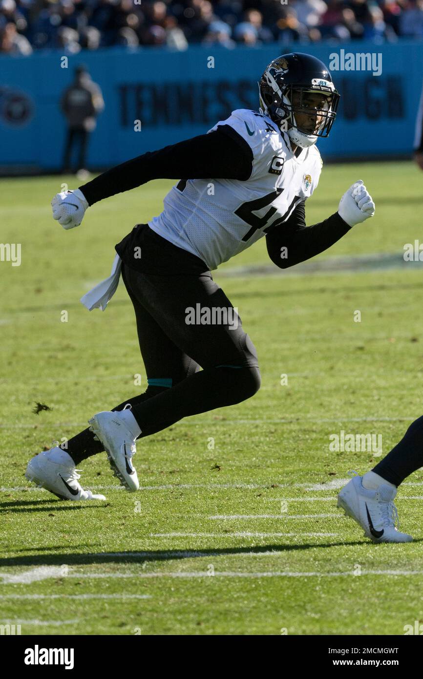 Jacksonville Jaguars linebacker Myles Jack (44) drops in coverage