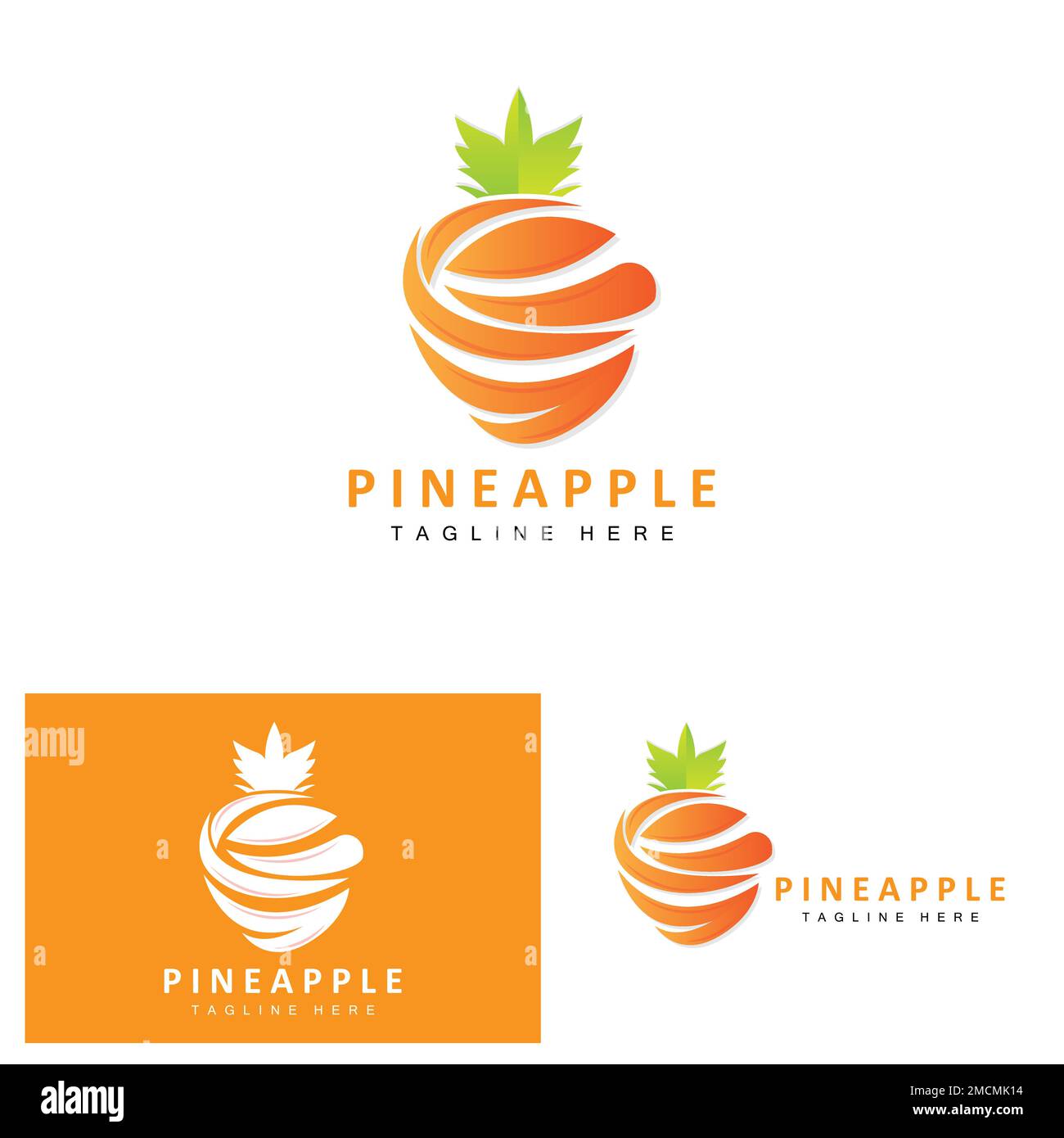 Pineapple Logo Design, Fresh Fruit Vector, Plantation Illustration