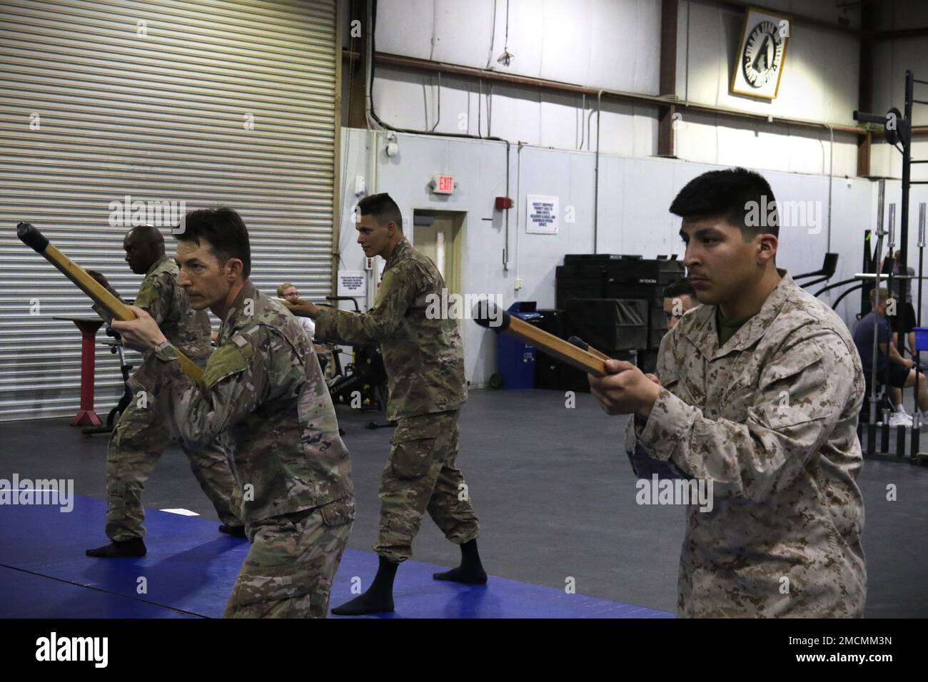 Soldiers and Marines conduct training together during a
