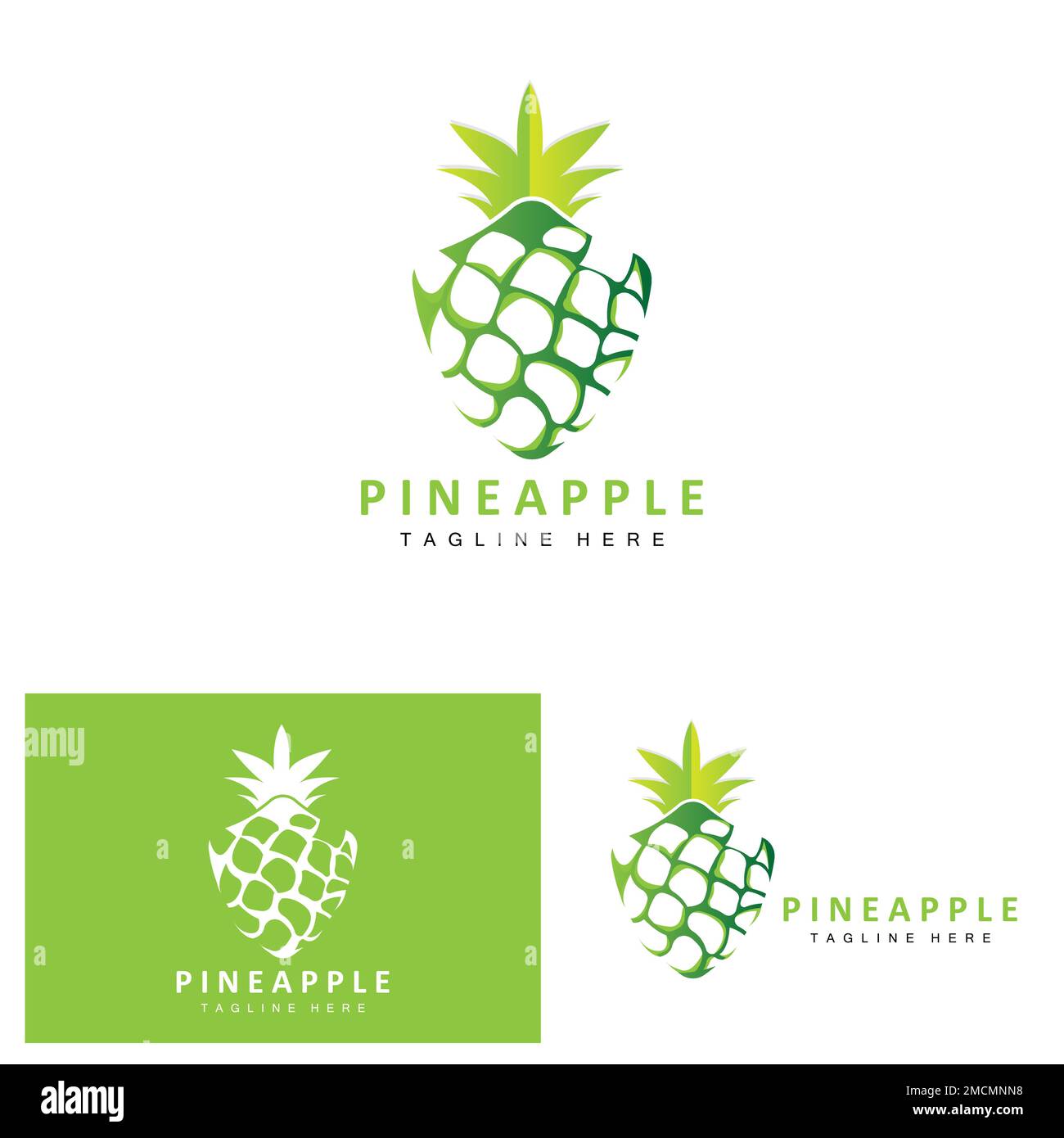 Pineapple Logo Design, Fresh Fruit Vector, Plantation Illustration