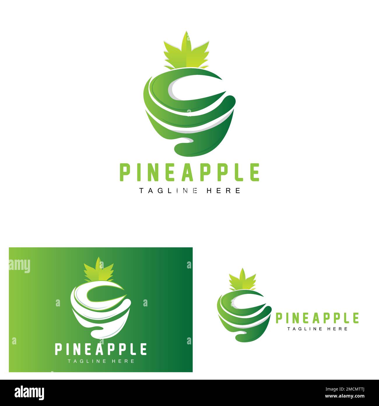 Pineapple Logo Design, Fresh Fruit Vector, Plantation Illustration