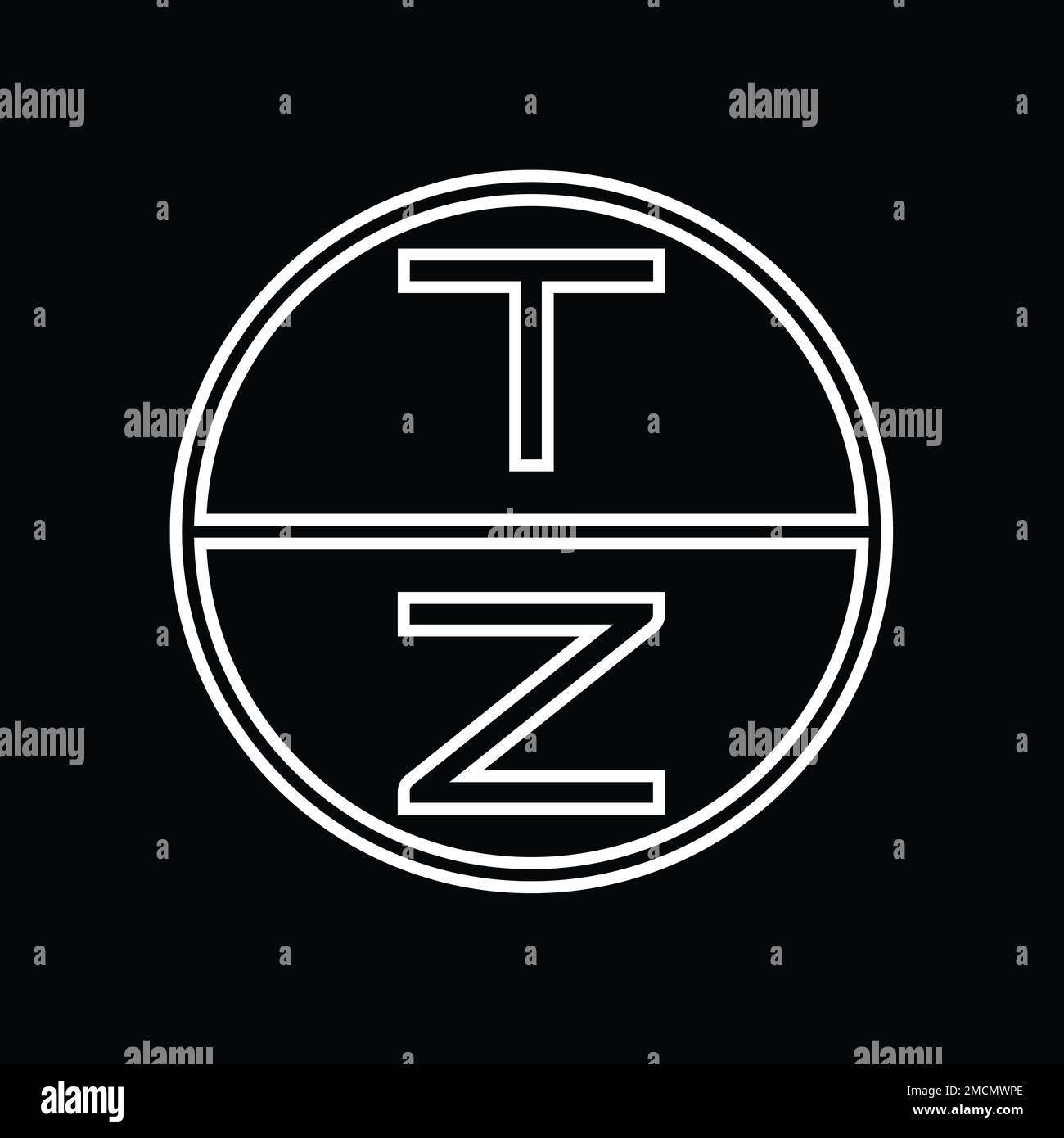 ZT Logo monogram abstract inside circle stripe vector images design