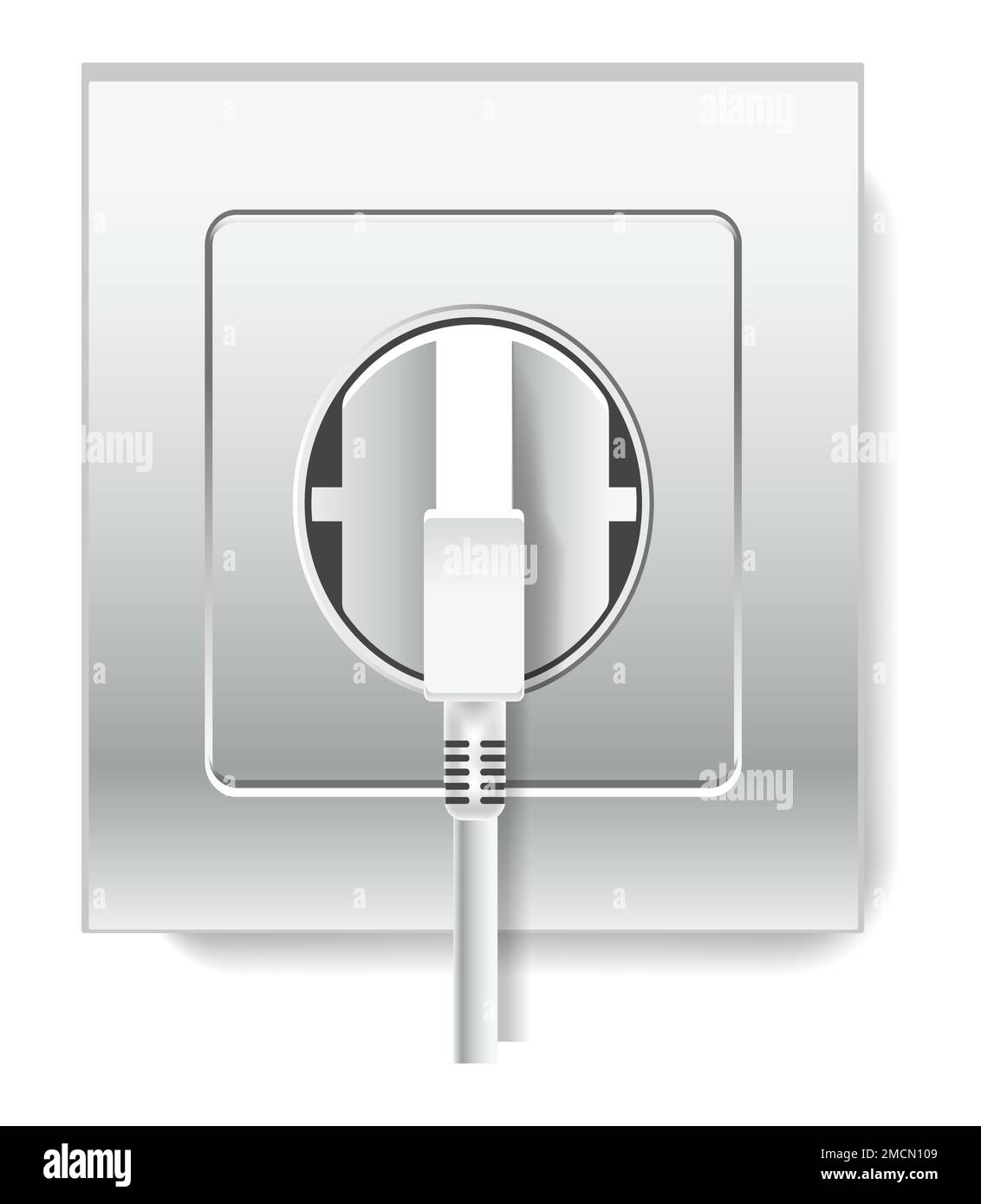 Socket and plug with wire electricity isolated electric item Stock