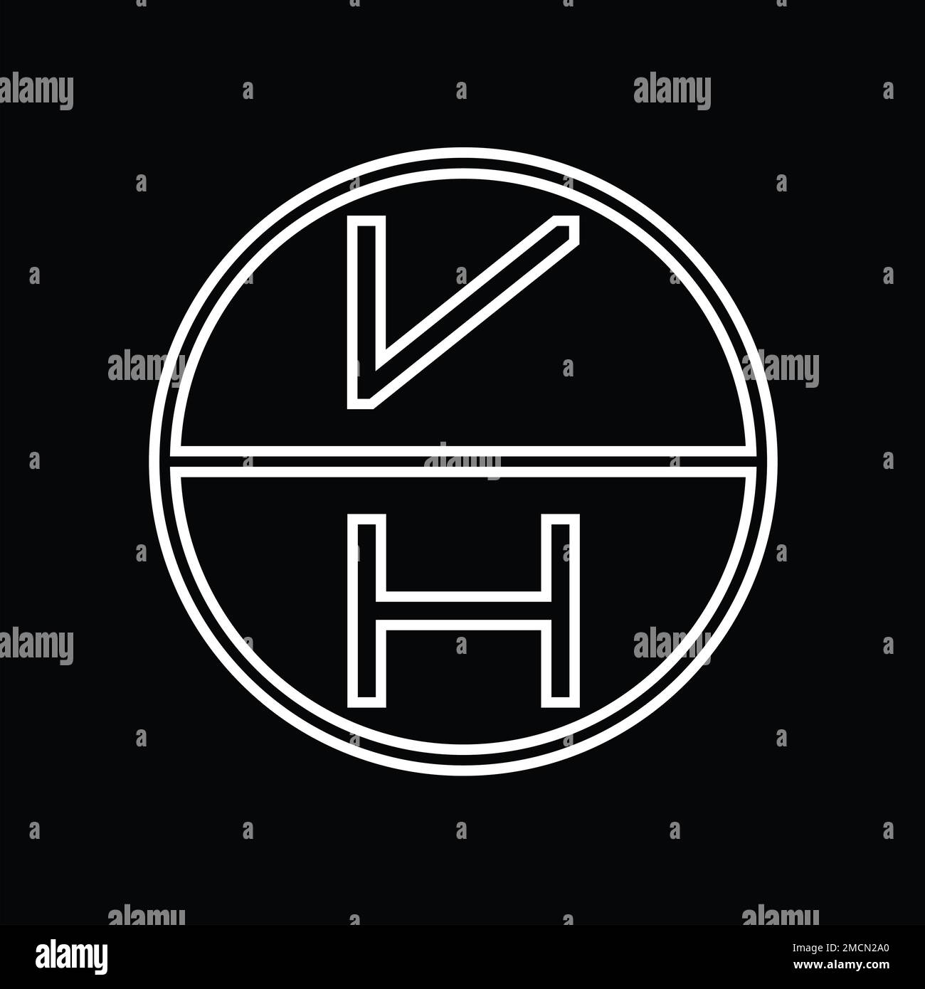 HV Logo monogram abstract inside circle stripe vector images design ...