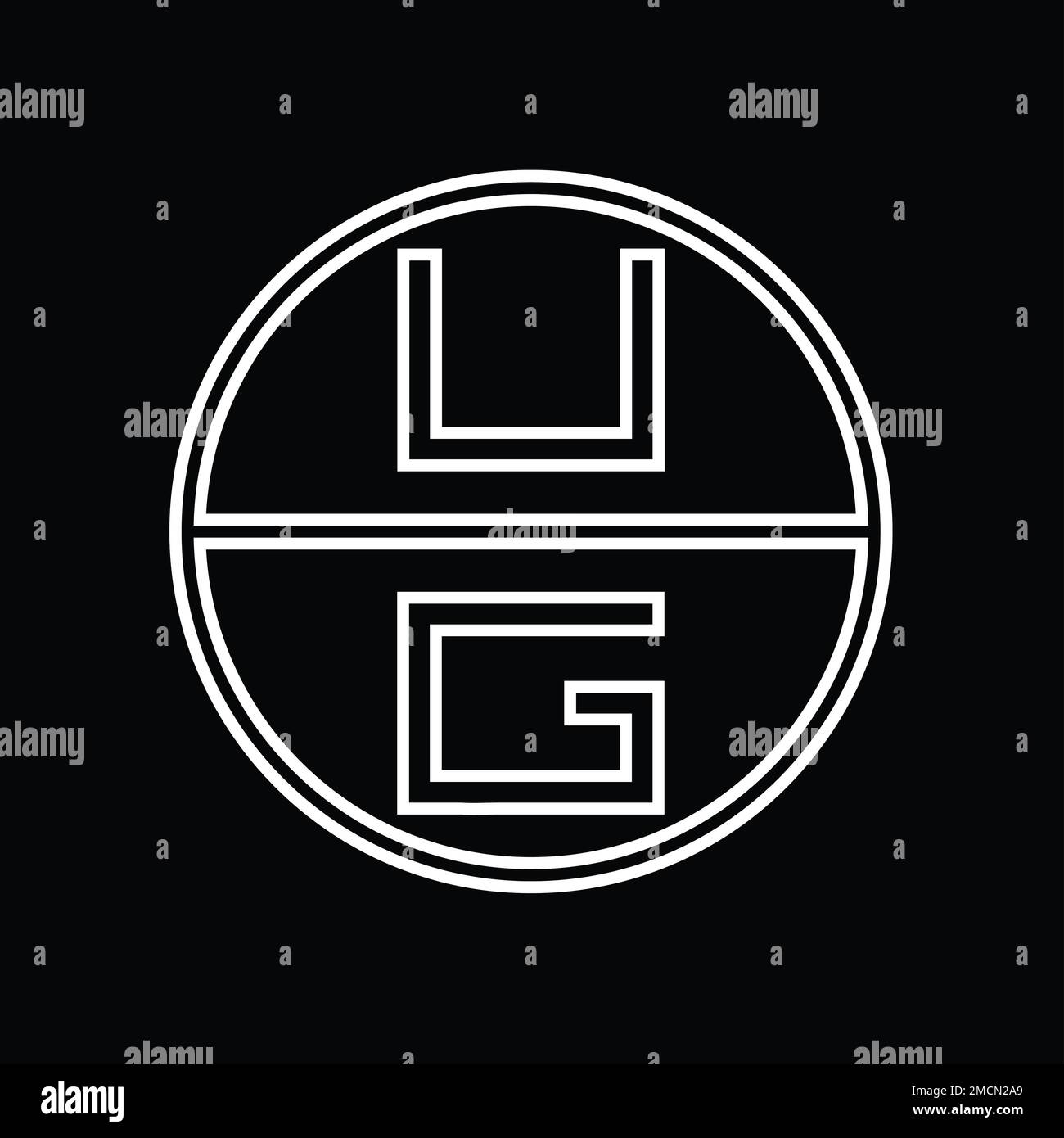 GU Logo monogram abstract inside circle stripe vector images design ...