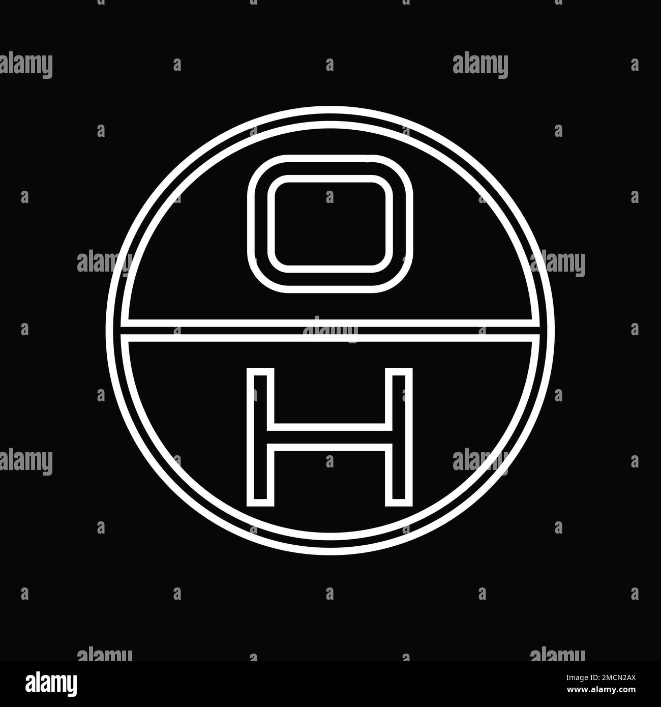 HO Logo monogram abstract inside circle stripe vector images design ...