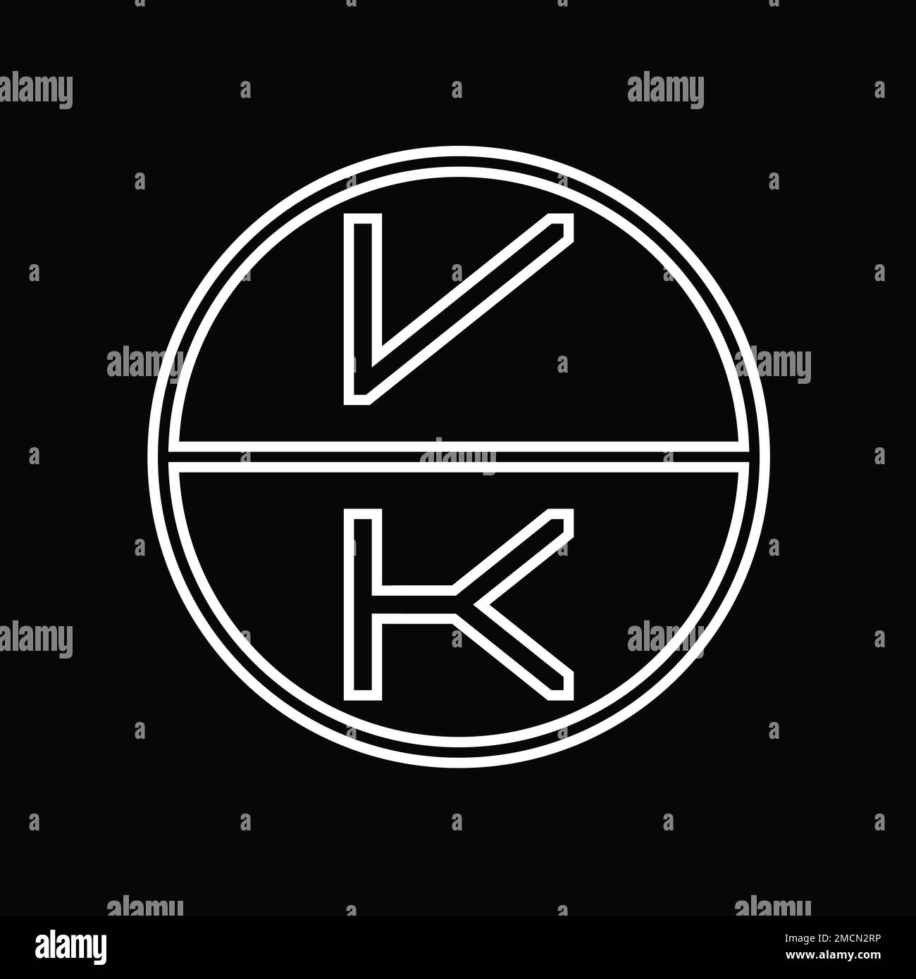 KV Logo monogram abstract inside circle stripe vector images design ...