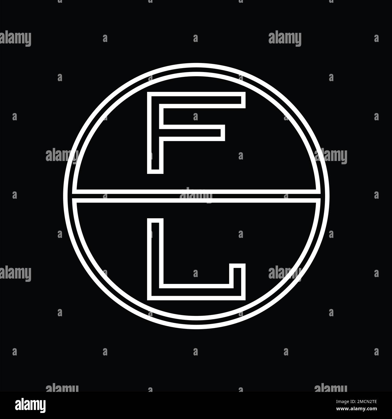 LF Logo monogram abstract inside circle stripe vector images design ...