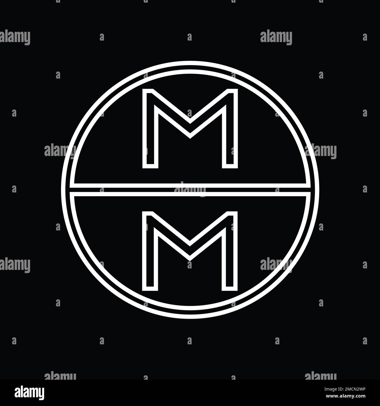 MM Logo monogram abstract inside circle stripe vector images design ...