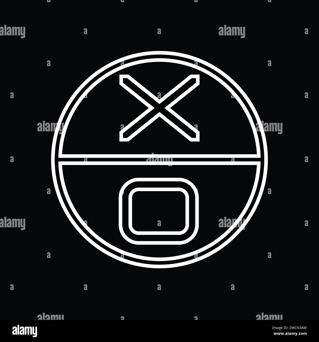OX monogram abstract inside circle stripe vector images design template Stock Photo