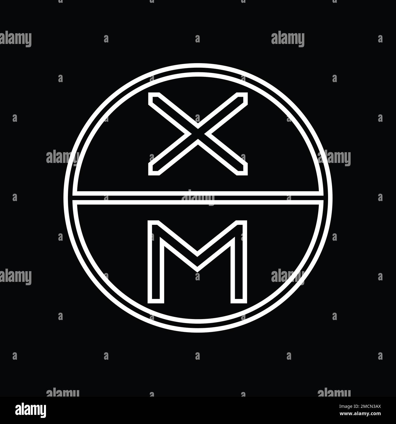 MX Logo monogram abstract inside circle stripe vector images design template Stock Photo