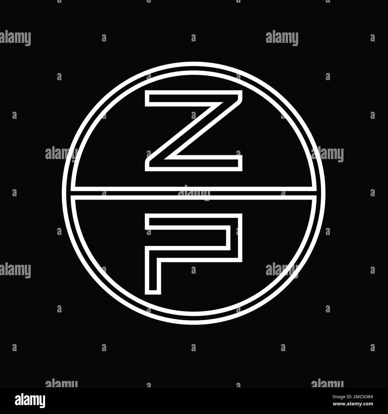 PZ Logo monogram abstract inside circle stripe vector images design ...