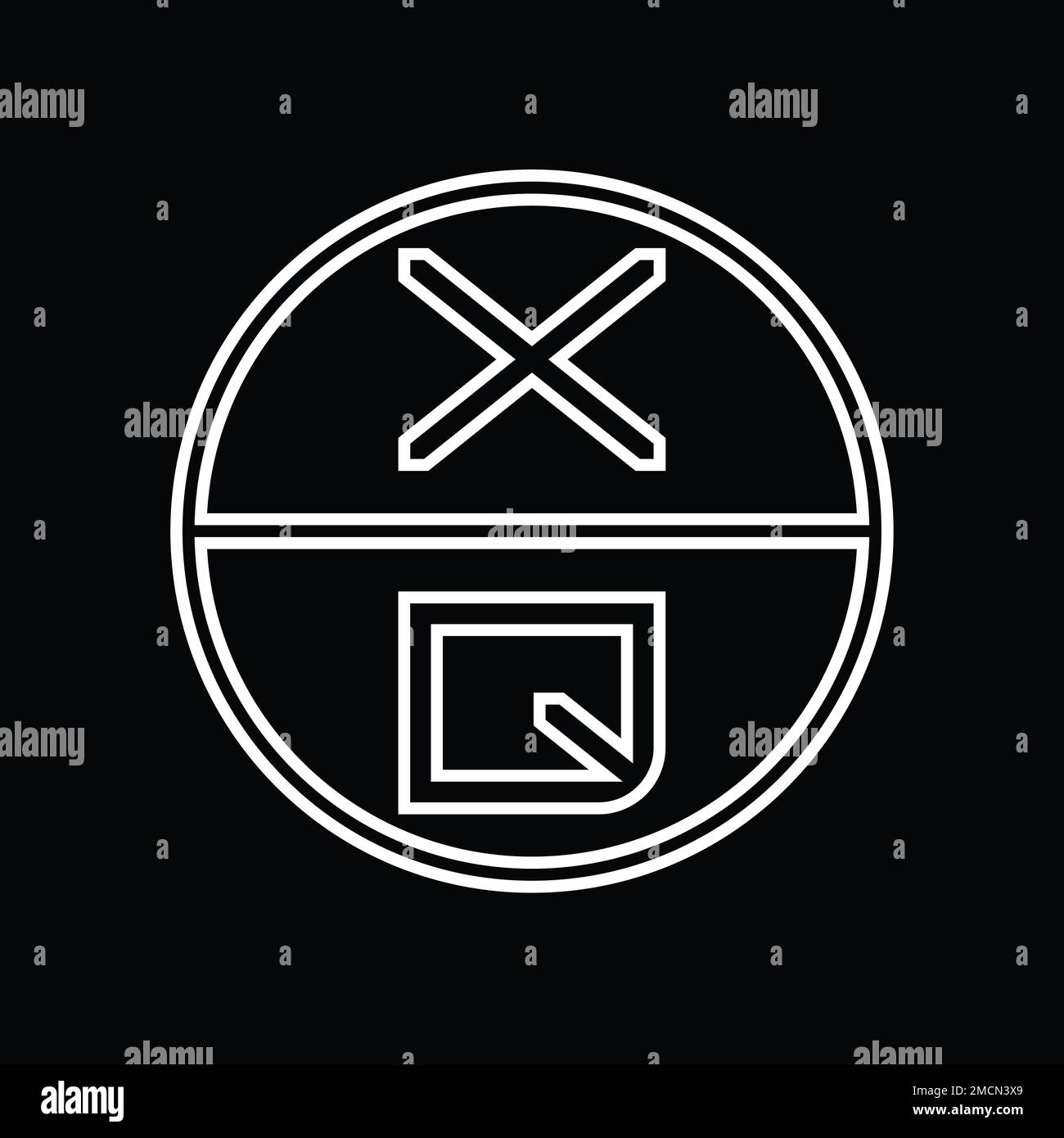 QX Logo monogram abstract inside circle stripe vector images design ...