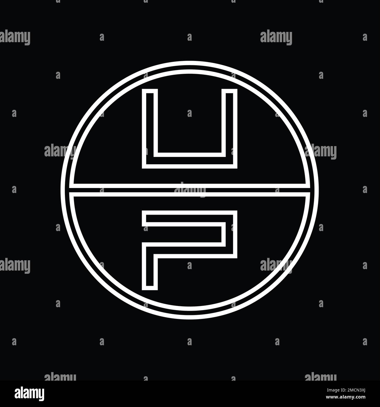 PU Logo monogram abstract inside circle stripe vector images design ...