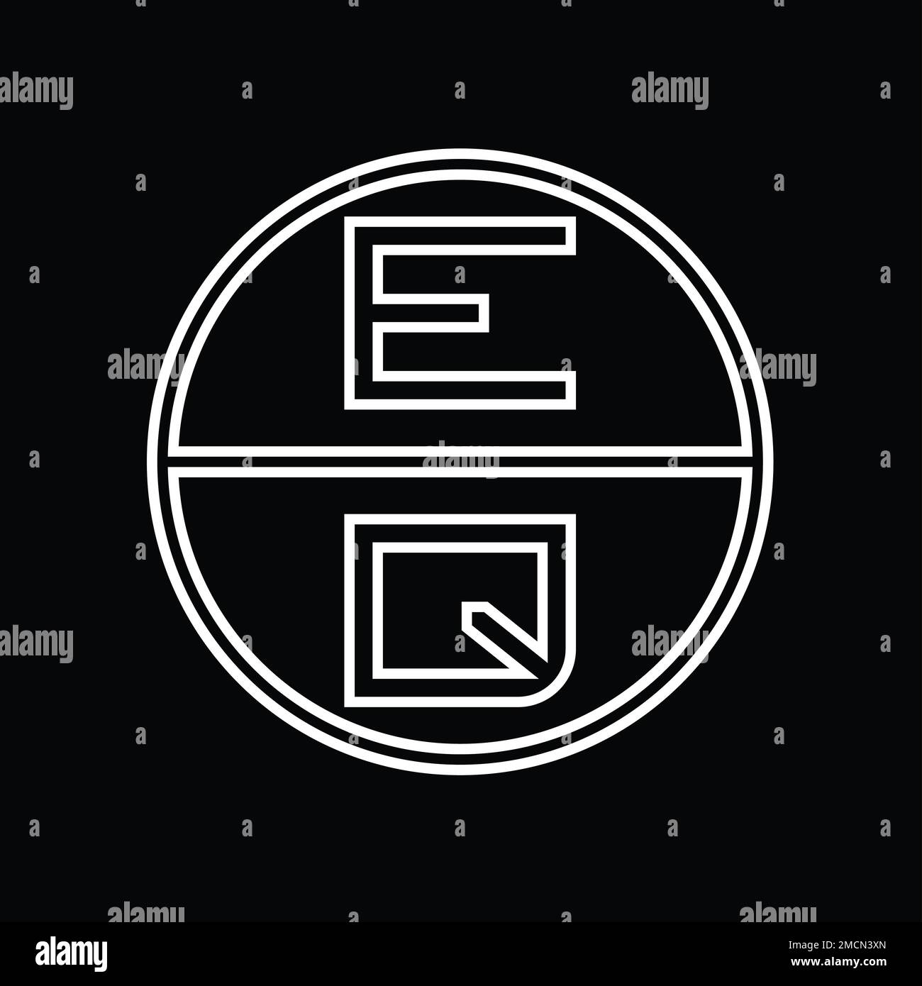 QE Logo monogram abstract inside circle stripe vector images design ...
