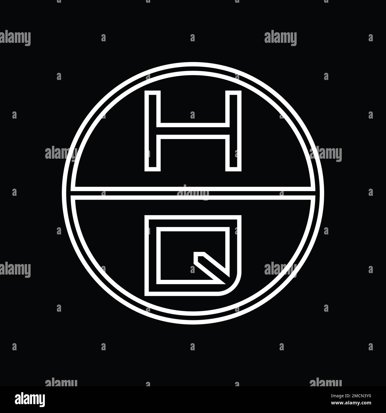 QH Logo monogram abstract inside circle stripe vector images design ...