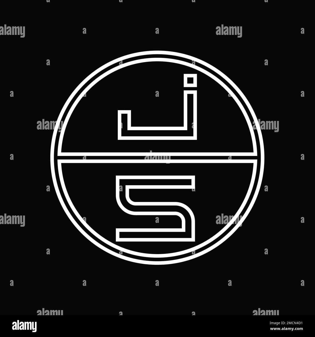 SJ Logo monogram abstract inside circle stripe vector images design ...