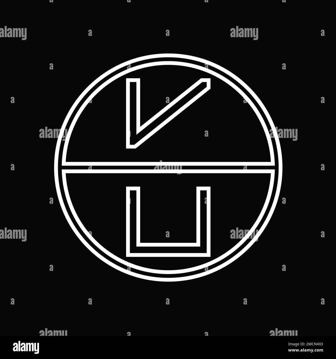 UV Logo monogram abstract inside circle stripe vector images design ...