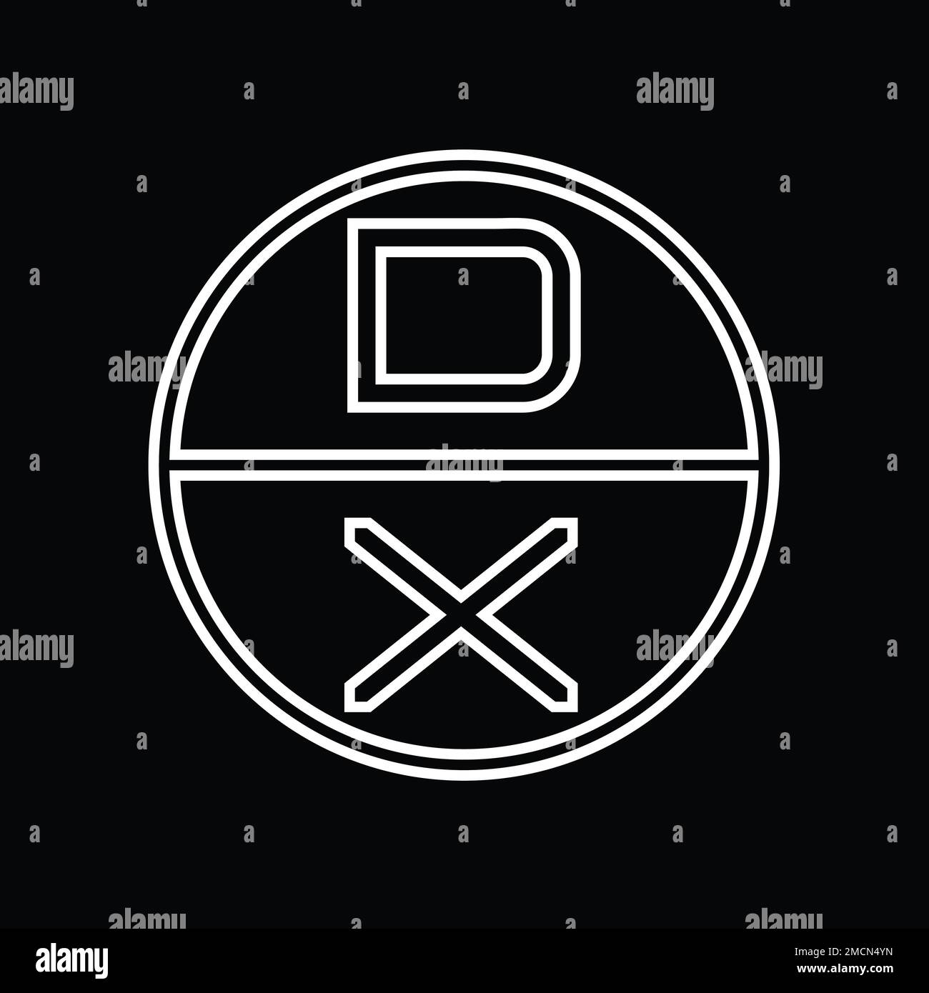 XD Logo monogram abstract inside circle stripe vector images design