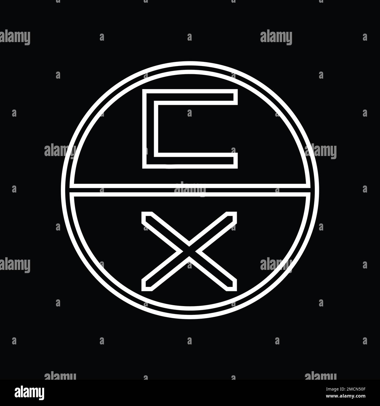 XC Logo monogram abstract inside circle stripe vector images design ...