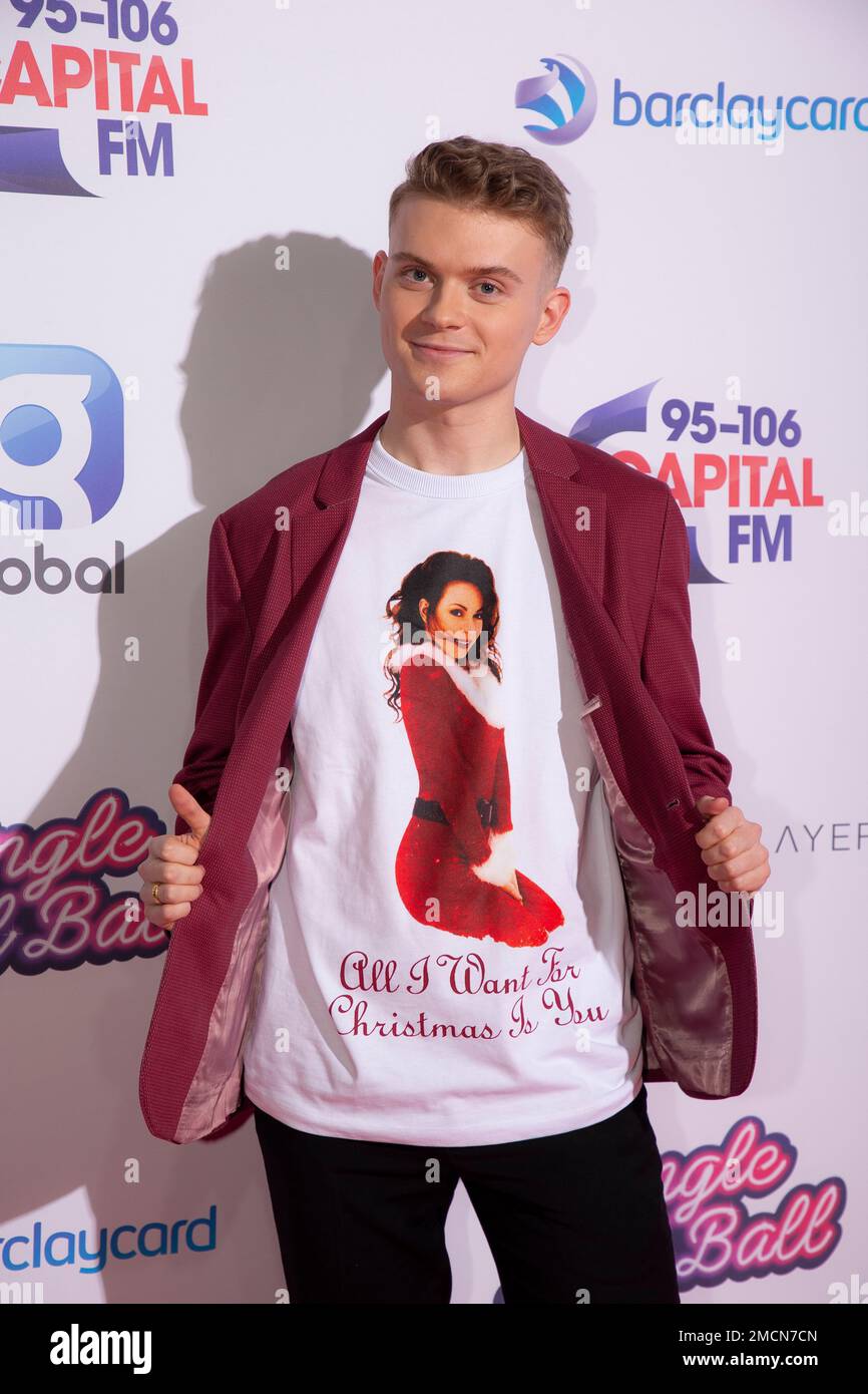 Max Balegde poses for photographers upon arrival at the Jingle Bell Ball, at the o2, in London
