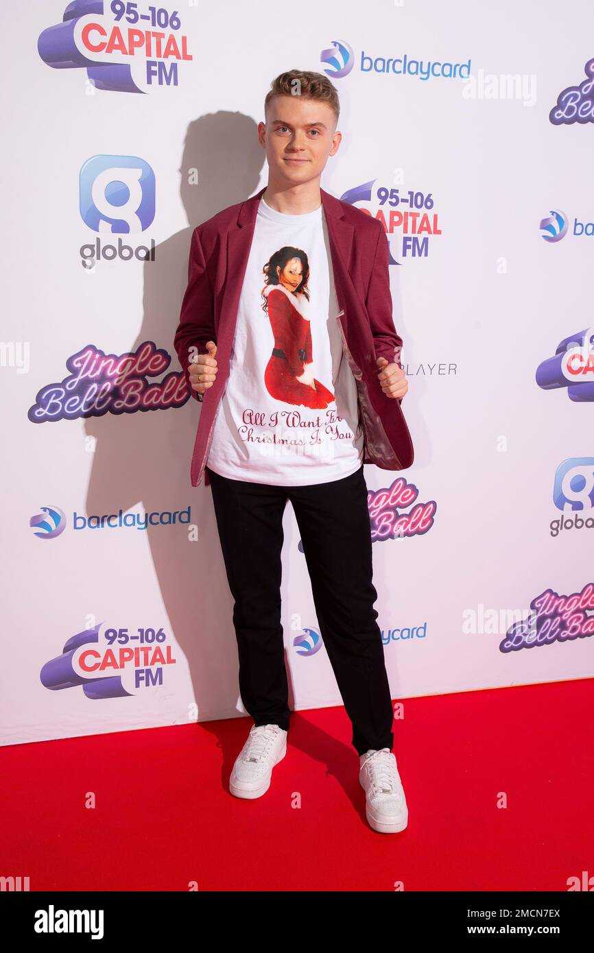 Max Balegde poses for photographers upon arrival at the Jingle Bell Ball, at the o2, in London
