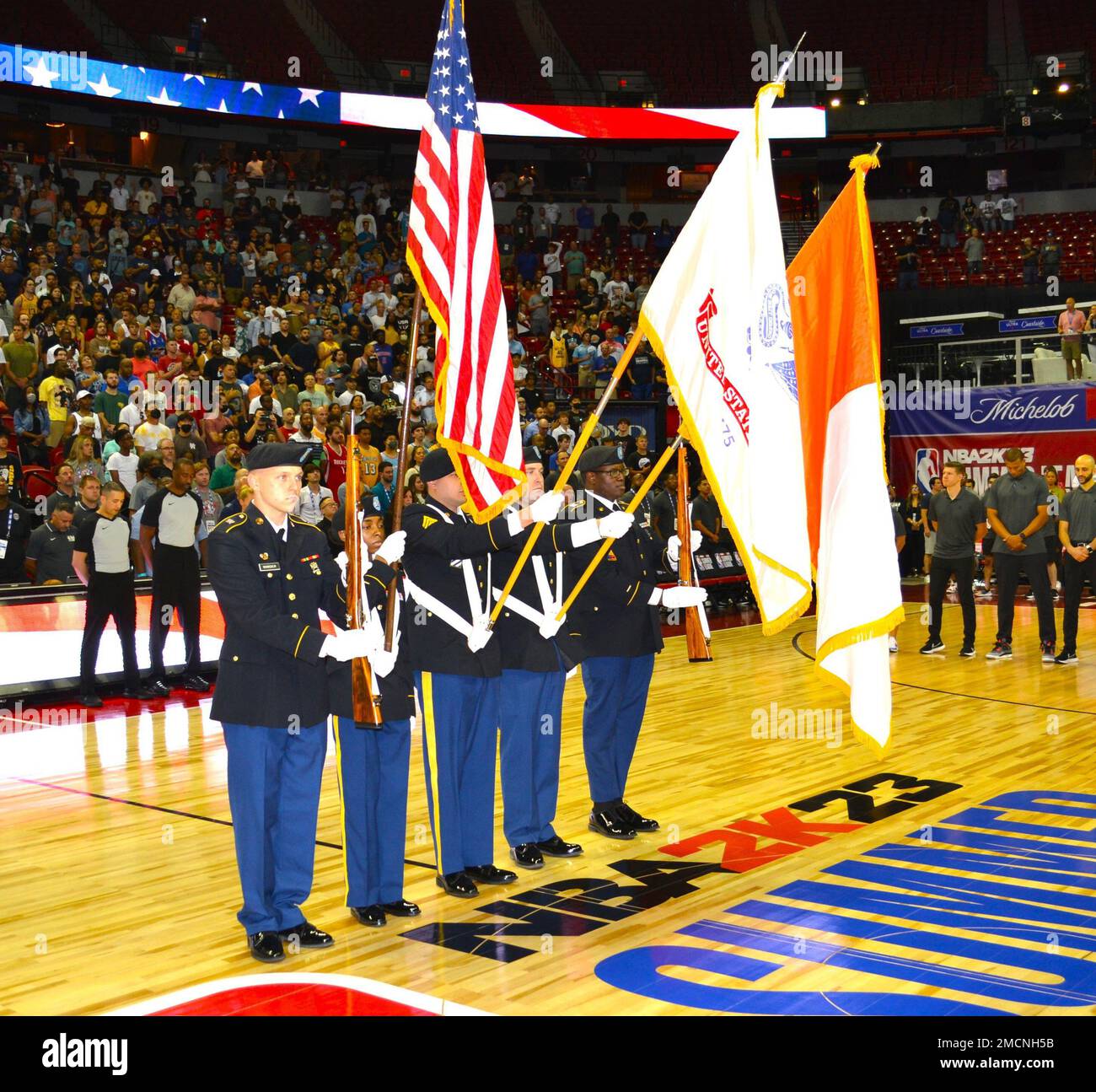 Color Guard Procession Soldiers from the 505th Signal Brigade, a Las Vegas based U. S. Army ...