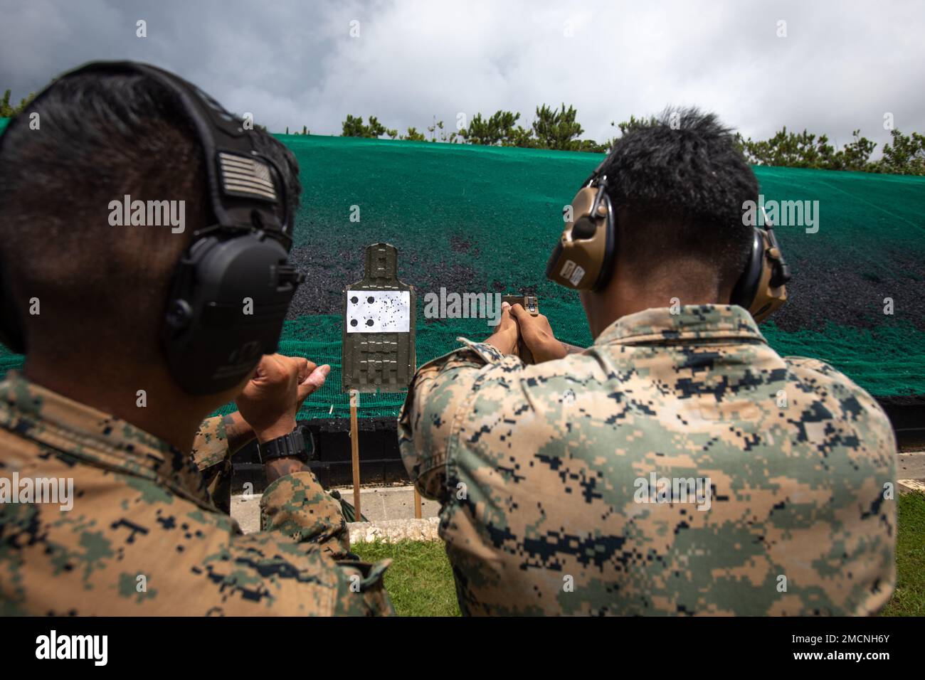 U.S. Marine Corps Cpl. Saibanya Moe (right), a mortarman with 3d ...