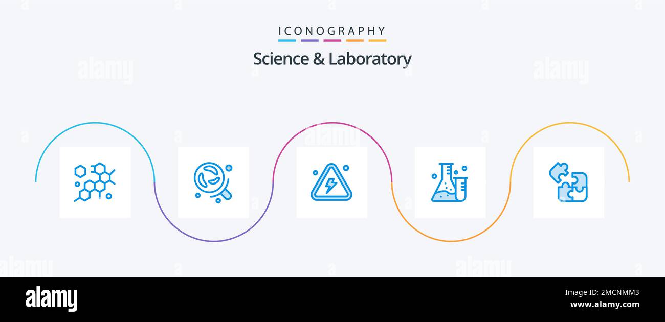 Science Blue 5 Icon Pack Including puzzle. science. danger. lab. flask ...