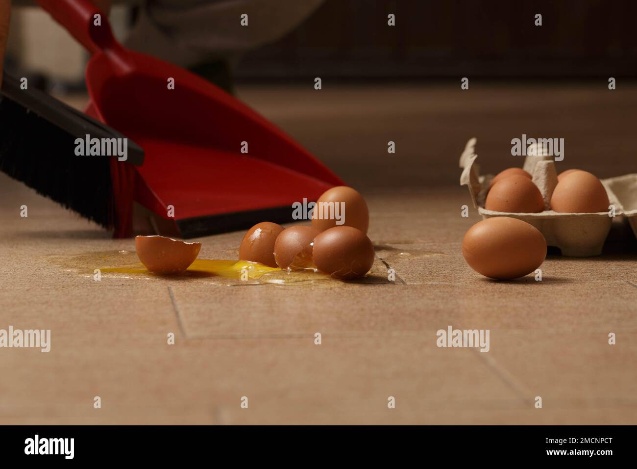 Cleaning up Broken Eggs with Scoop and Broom Efficient Tips and Tricks