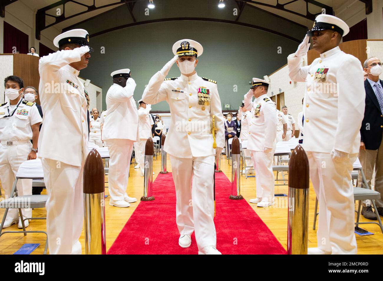 YOKOSUKA, Japan (July 8, 2022) Capt. Les Sobol departs a change of