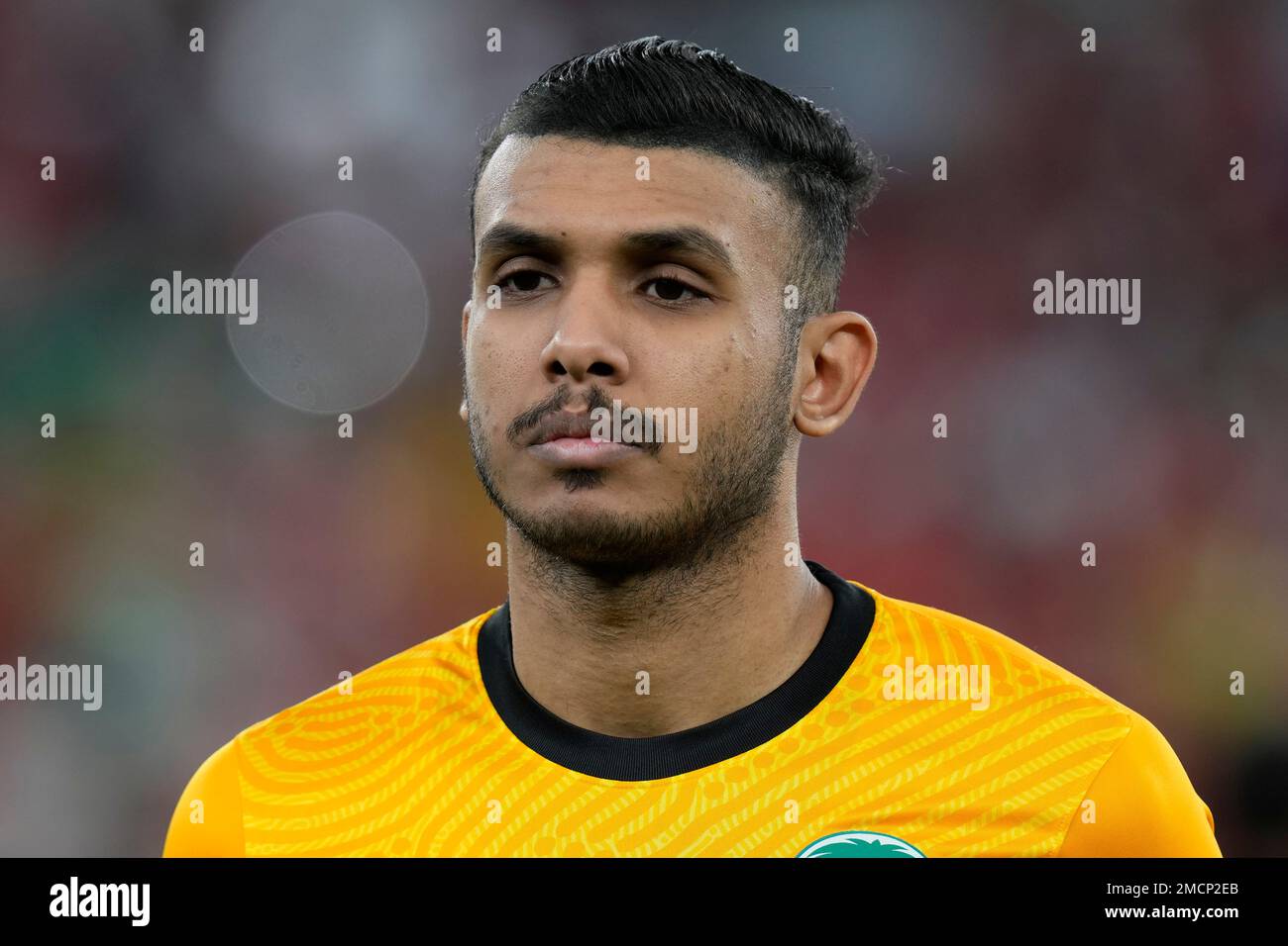 Saudi Arabia goalkeeper Zaid Albawardi lines up ahead of the group C ...