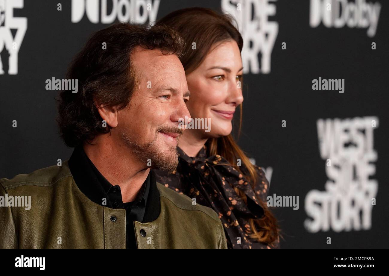 Pearl Jam singer Eddie Vedder and his wife Jill McCormick arrive at the ...