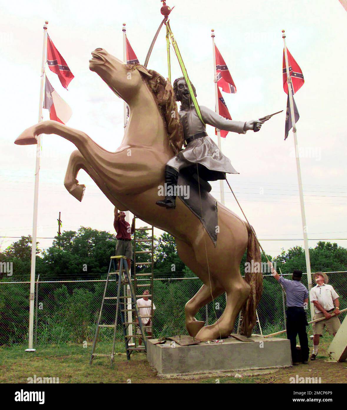 FILE — A statue of Gen. Nathan Bedford Forrest is put up along
