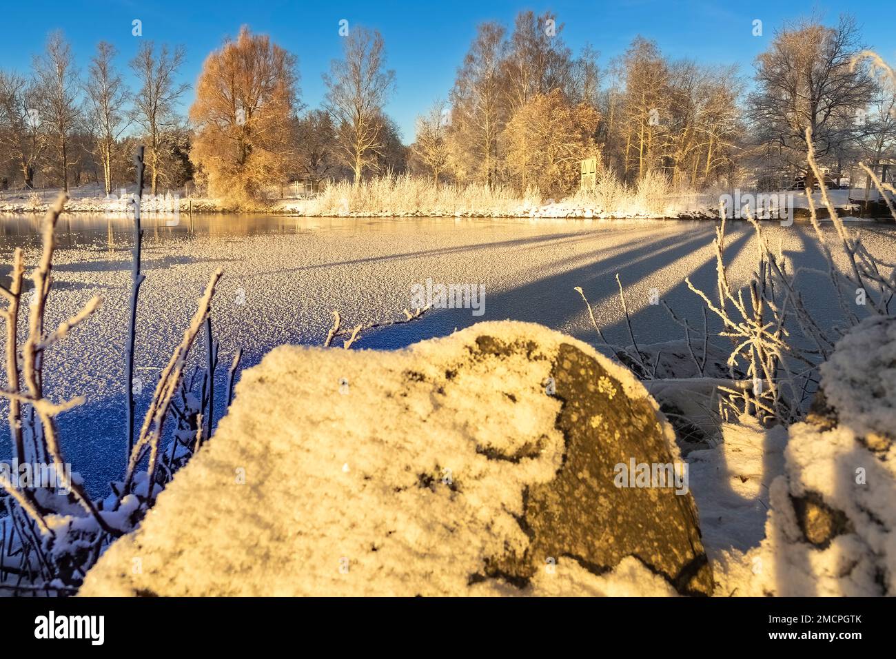 Afternoon winter pictures from Ludvika Dalarna Sweden. Stock Photo