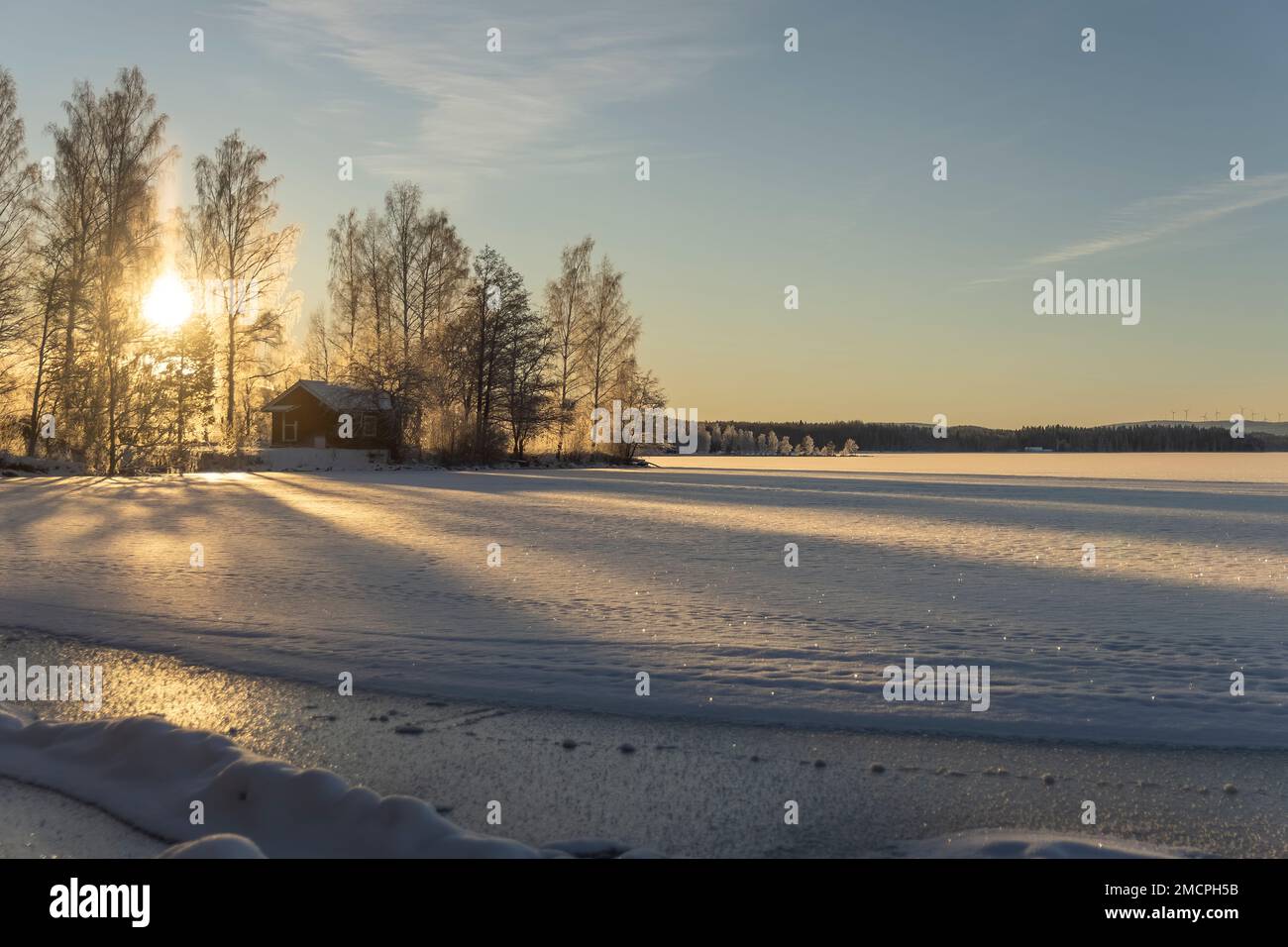 Afternoon winter pictures from Ludvika Dalarna Sweden. Stock Photo