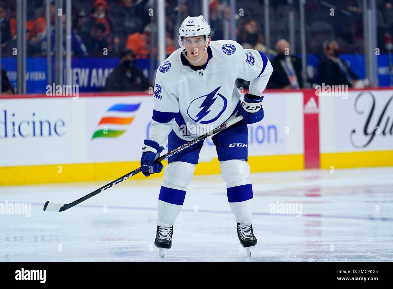 Tampa Bay Lightning's Cal Foote plays during an NHL hockey game, Sunday