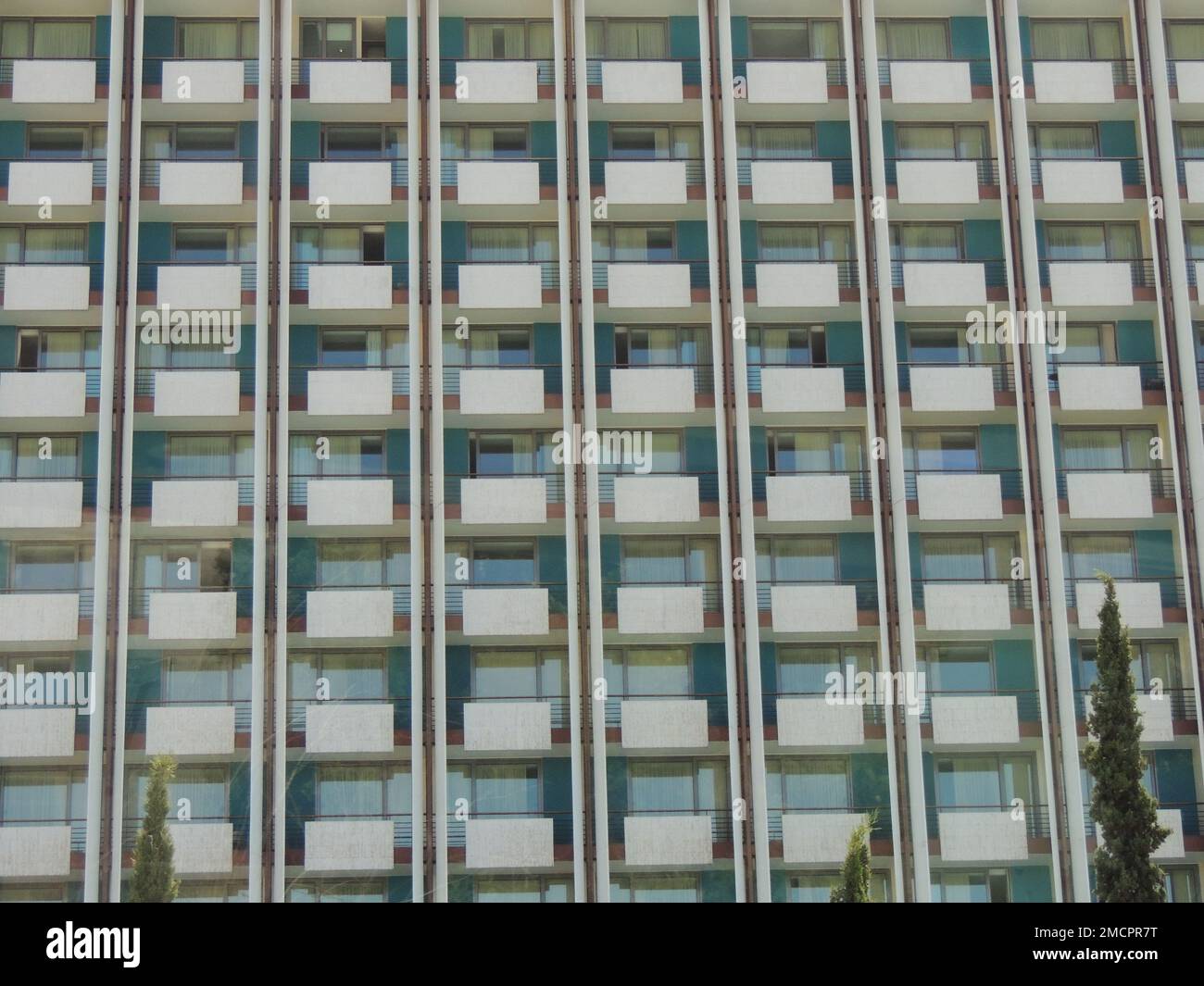 The balconies of a Mediterranean style hotel Stock Photo - Alamy