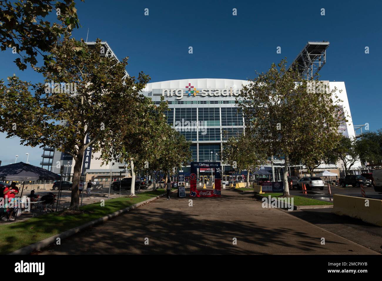 A general overall elevated interior view of NRG Stadium is seen before an  NFL football game between the Houston Texans and the Indianapolis Colts,  Sunday, Dec. 5, 2021, in Houston. (AP Photo/Tyler