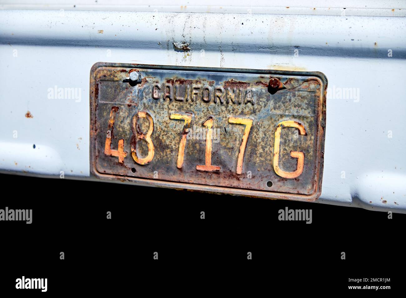 Old rusty California number plate Stock Photo Alamy