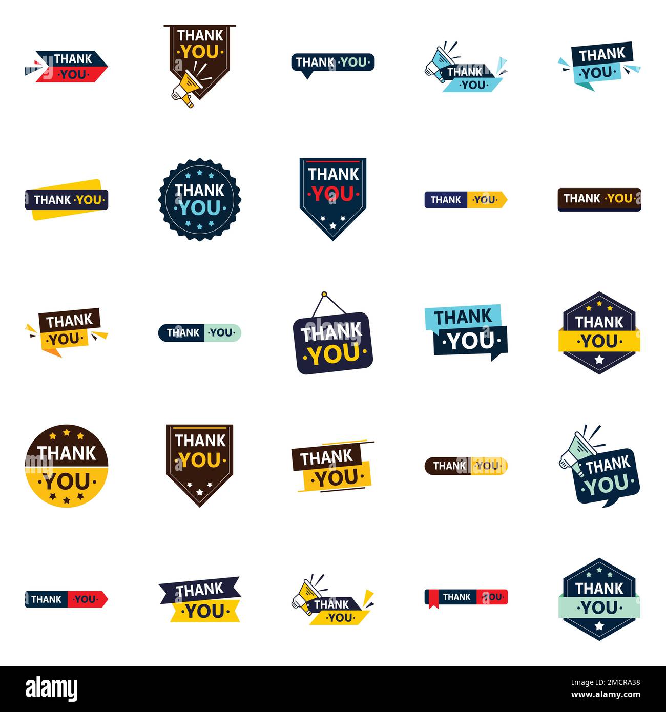 Thank You 25 High quality Vector Elements to Show your Recognition Stock Vector